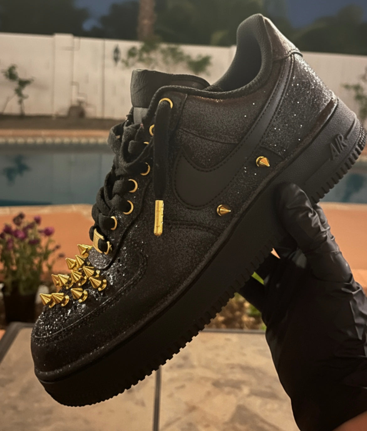 Glitter & Gold Red Bottoms AF1